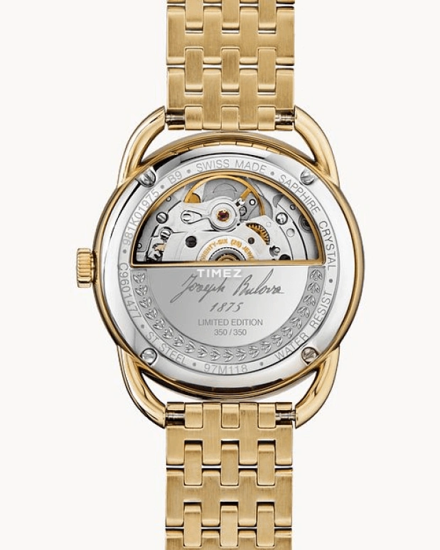 Bulova,Commodore 34.40mm,34.40mm,Stainless Steel,Champagne,Automatic,Day,Sapphire,Crystal Glass,97M118