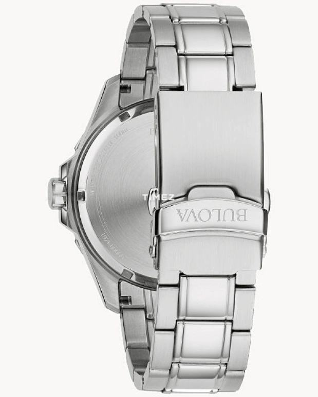 Bulova,Marine Star 43mm,43mm,Stainless Steel,Black,Quartz,Day,Sapphire,Crystal Glass,96B382