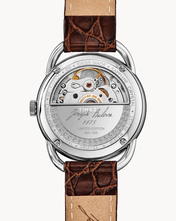 Bulova,Commodore 34.40mm,34.40mm,Stainless Steel,Brown,Automatic,Day,Sapphire,Crystal Glass,96M154