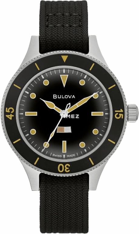 Bulova,MIL SHIPS 41mm,41mm,Stainless Steel,Black,Automatic,Sapphire,Crystal Glass,Round,98A265