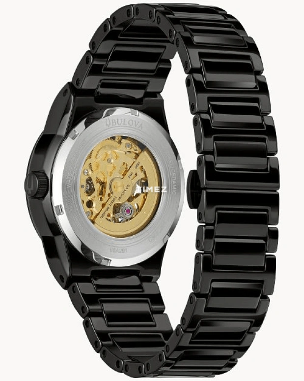 Bulova,Millennia 41mm,41mm,Stainless Steel,Ceramic,Black,Gold,Automatic,Hardlex,Round,98A291