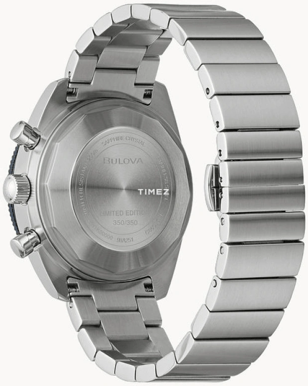 Bulova,Chronograph 38.50mm,38.50mm,Stainless Steel,Cream,Blue,Automatic,Chronograph,Sapphire,Crystal Glass,98A251