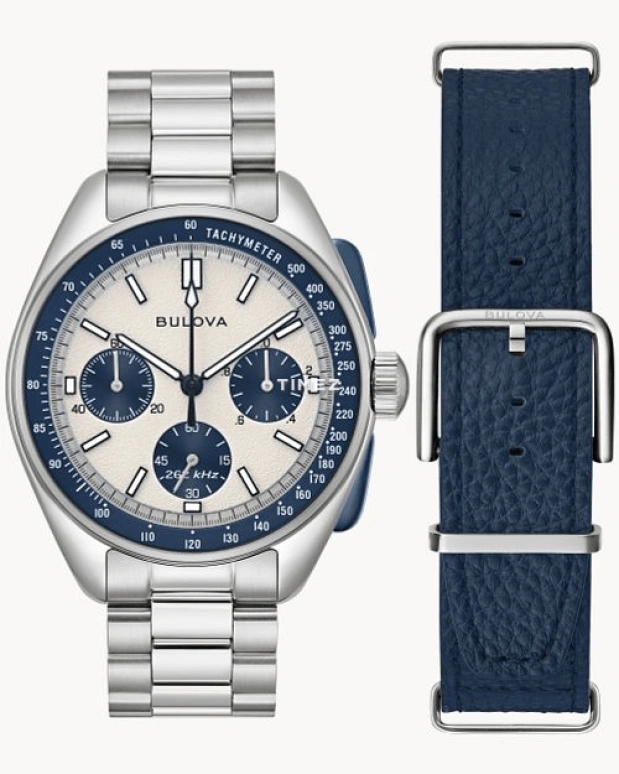 Bulova,Lunar Pilot 43.50mm,43.50mm,Stainless Steel,White,Quartz,Chronograph,Sapphire,Crystal Glass,98K112