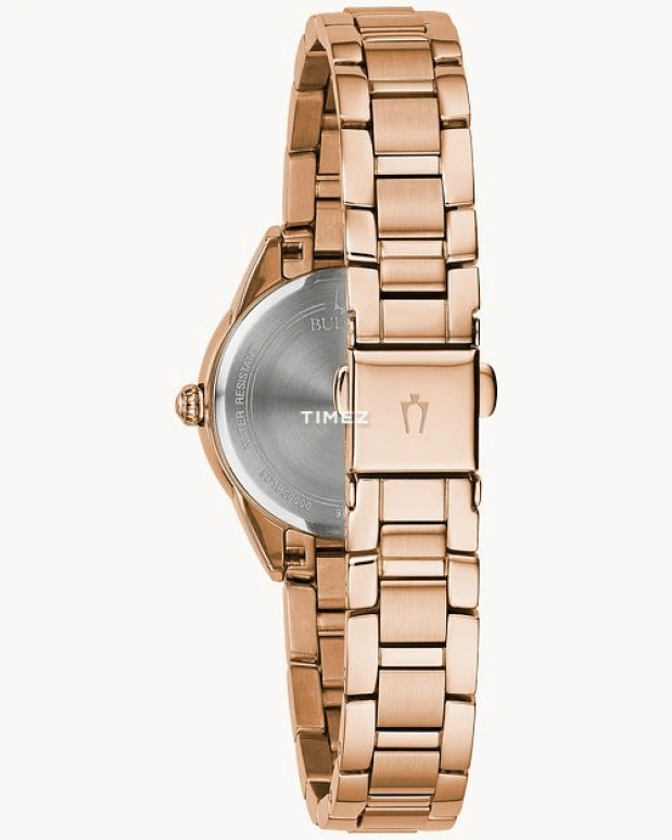 Bulova,Sutton 28mm,28mm,Stainless Steel,Rose Gold,Quartz,Hardlex,Round,97P151