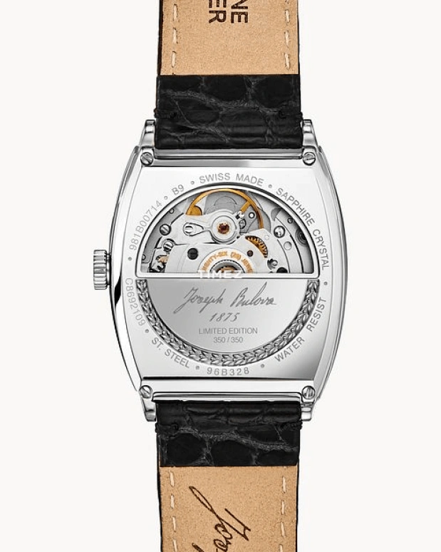 Bulova,Banker 33mm,33mm,Stainless Steel,Black,Automatic,Day,Sapphire,Crystal Glass,96B329