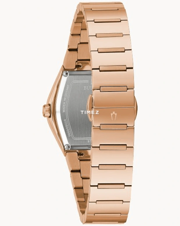 Bulova,Gemini 30mm,30mm,Stainless Steel,Black,Quartz,Hardlex,Tonneau,97P158