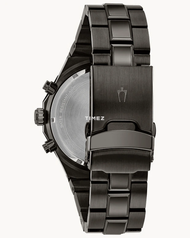 Bulova,Classic 44mm,44mm,Stainless Steel,Black,Quartz,Chronograph,Day,98D142