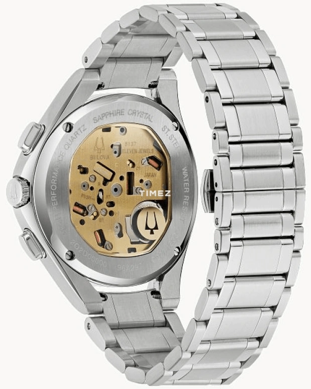 Bulova,Curv 44mm,44mm,Stainless Steel,Green,Quartz,Chronograph,Sapphire,Crystal Glass,96A297