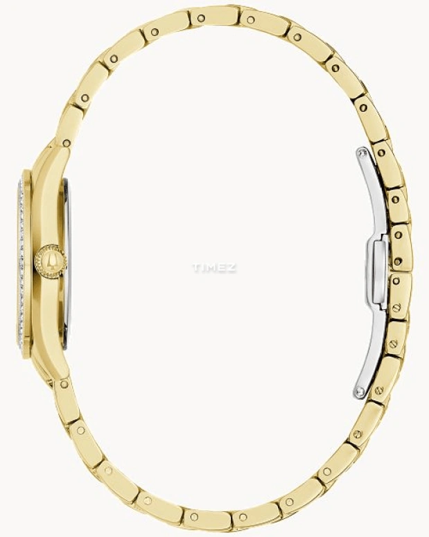 Bulova,Crystal 28.50mm,28.50mm,Stainless Steel,White,Quartz,Hardlex,Round,98L306