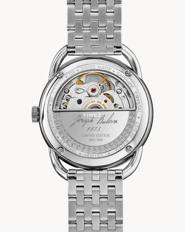 Bulova,Commodore 34.40mm,34.40mm,Stainless Steel,Silver White,Automatic,Day,Sapphire,Crystal Glass,96M153