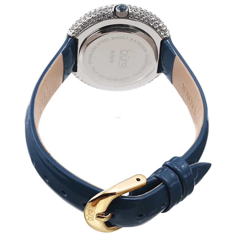 Burgi,Other 36mm,36mm,Brass,Blue,Quartz,Hardlex,Round,BUR209BU