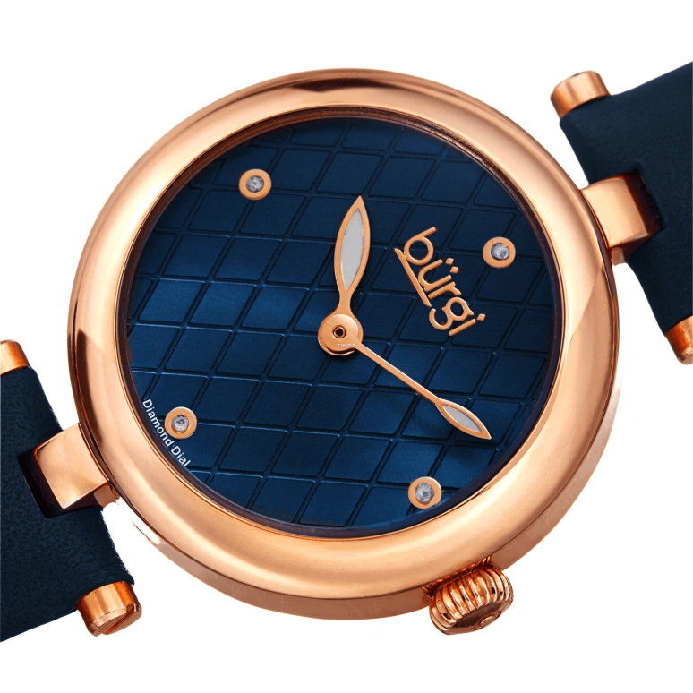 Burgi,Other 32mm,32mm,Composite,Blue,Quartz,Hardlex,Round,BUR196BU