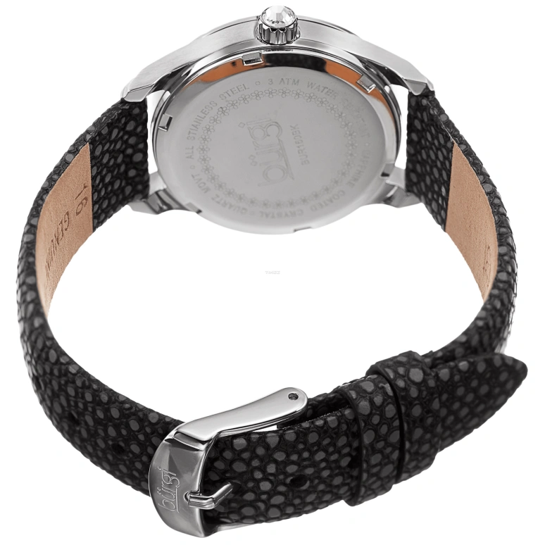 Burgi,Other 32mm,32mm,Stainless Steel,Silver,White,Quartz,Day,Hardlex,Sapphire,BUR160BK