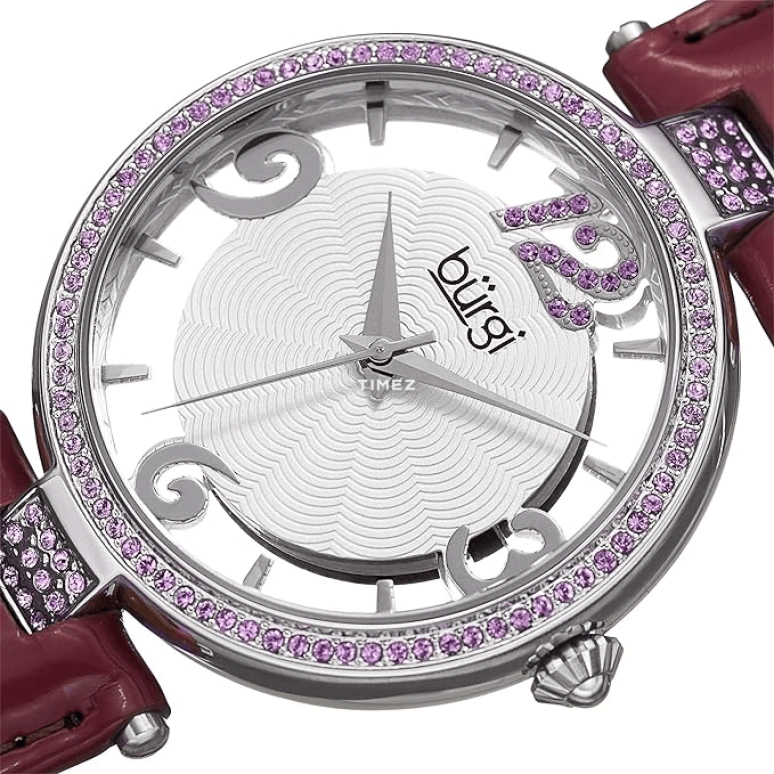 Burgi,Other 38mm,38mm,Composite,Silver,Quartz,Hardlex,Round,BUR150PU