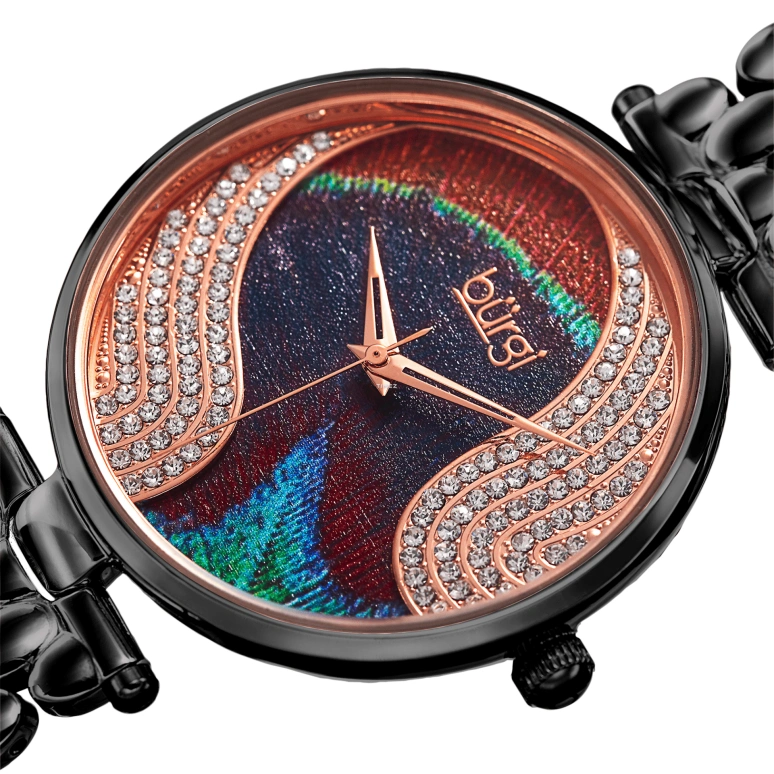Burgi,Other 38mm,38mm,Composite,Multi-Color,Rose Gold,Quartz,Hardlex,Sapphire,Round,BUR162BK