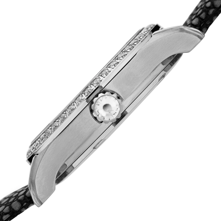 Burgi,Other 32mm,32mm,Stainless Steel,Silver,White,Quartz,Day,Hardlex,Sapphire,BUR160BK