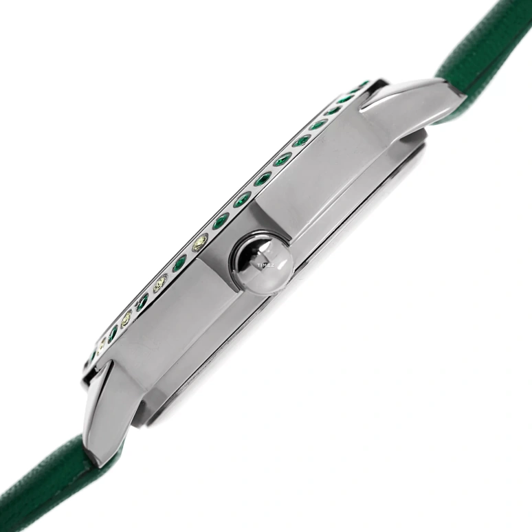 Burgi,Other 35mm,35mm,Composite,Green,Quartz,Round,Silver,BUR161GN