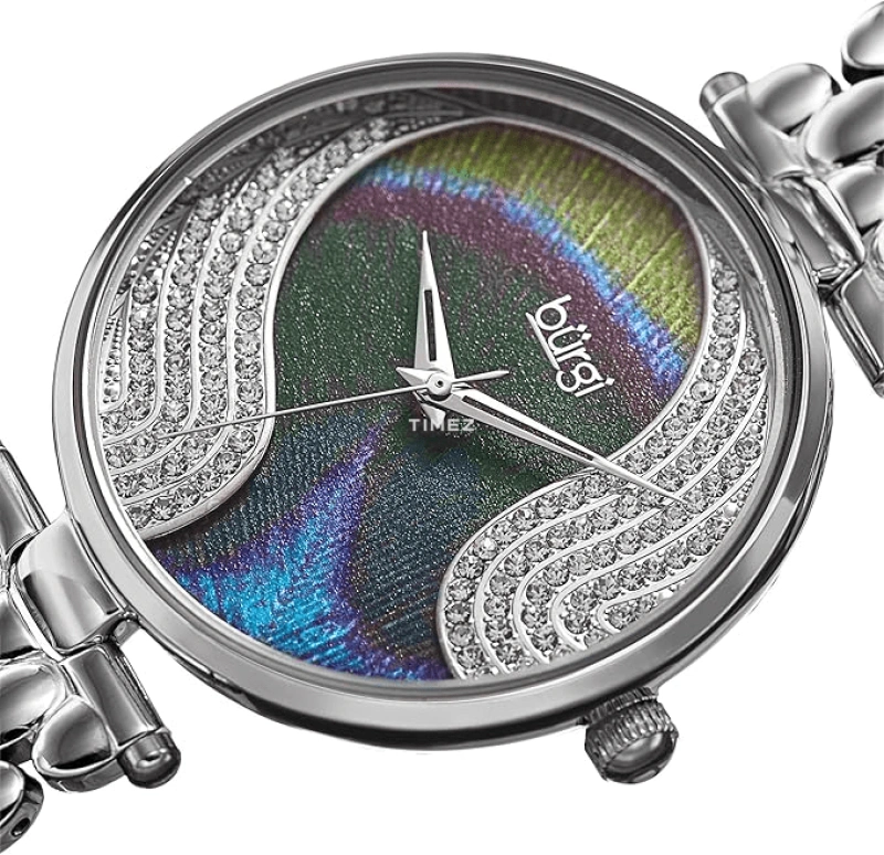 Burgi,Other 38mm,38mm,Composite,Multi-Color,Silver,Quartz,Hardlex,Round,BUR162SS