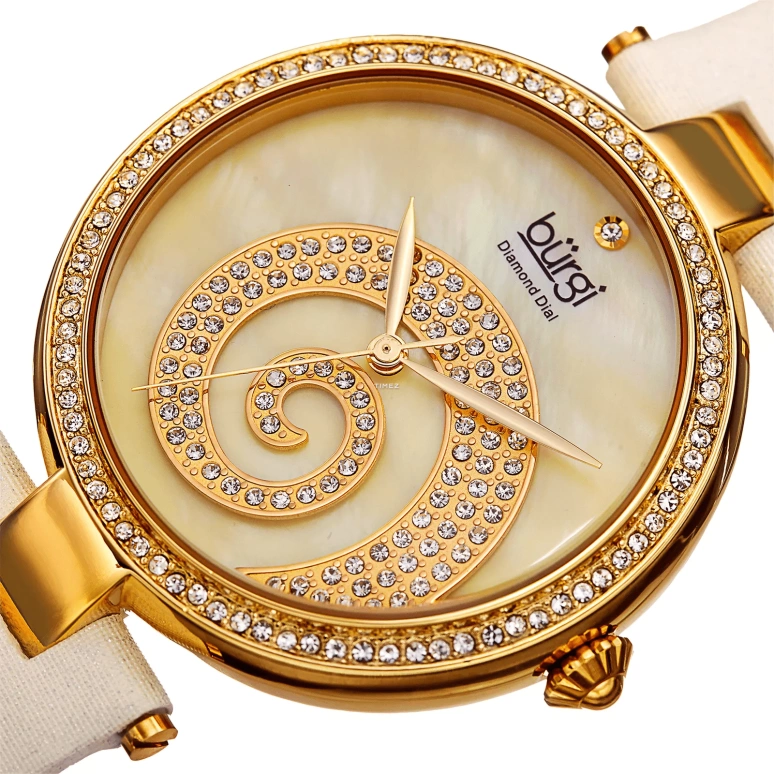 Burgi,Other 38mm,38mm,Composite,Cream white,Champagne,Quartz,Hardlex,Round,BUR143IV