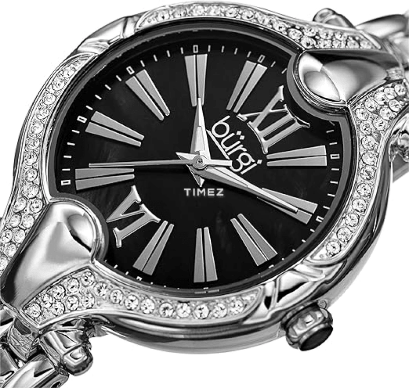 Burgi,Other 35mm,35mm,Composite,Black,Quartz,Sapphire,Hardlex,Round,BUR163SSBK