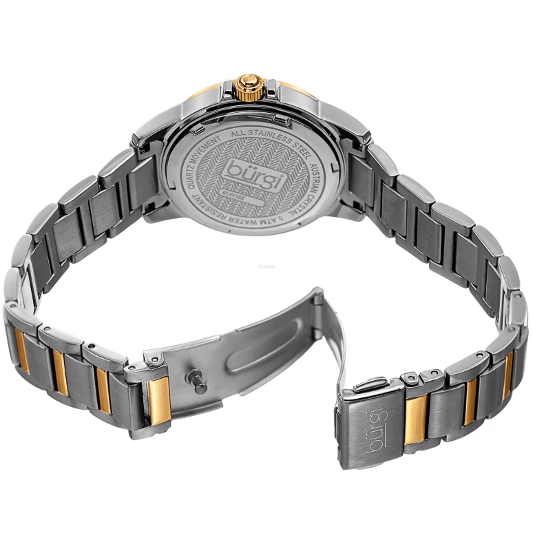 Burgi,Other 33mm,33mm,Stainless Steel,White,Quartz,Day,Hardlex,BUR168TTG