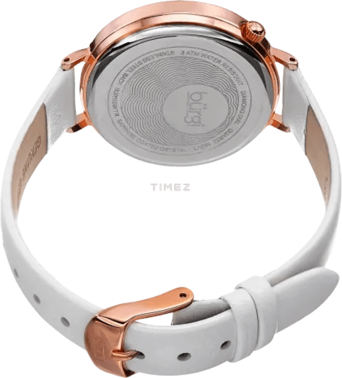 Burgi,Other 37mm,37mm,Composite,Silver White,Quartz,Hardlex,Sapphire,Round,BUR158WTR