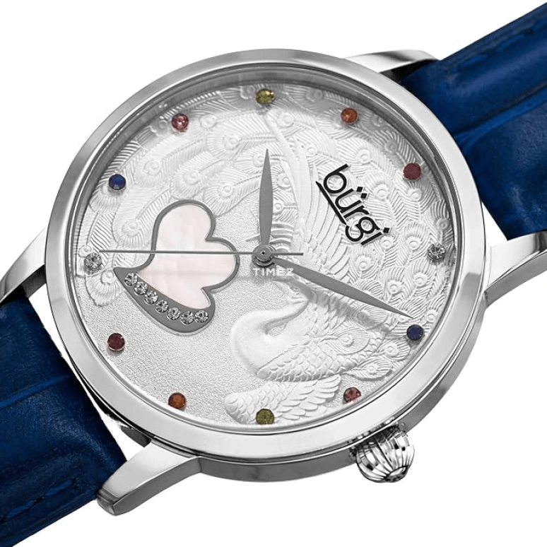 Burgi,Other 36mm,36mm,Stainless Steel,Silver,Quartz,Hardlex,Round,BUR149BU