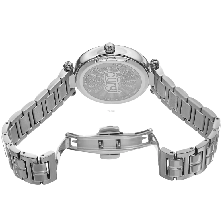 Burgi,Other 32mm,32mm,Composite,White,Quartz,Hardlex,Round,BUR183SS