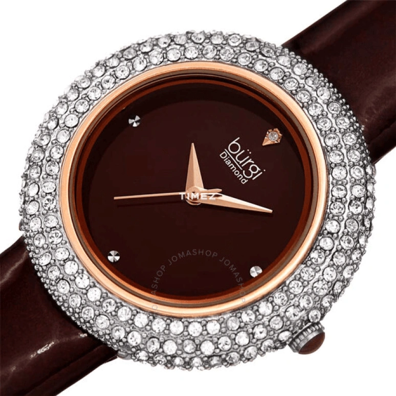 Burgi,Other 36mm,36mm,Brass,Brown,Quartz,Hardlex,Round,BUR199BR