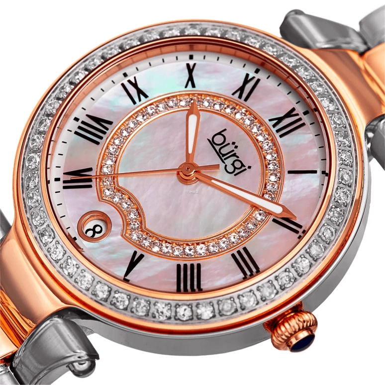 Burgi,Other 35mm,35mm,Stainless Steel,White,Quartz,Day,Hardlex,BUR165TTR