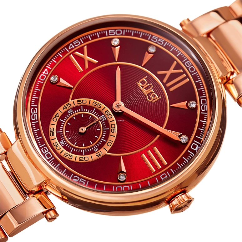 Burgi,Other 39mm,39mm,Composite,Red,Quartz,Sapphire,Hardlex,Round,BUR175RG