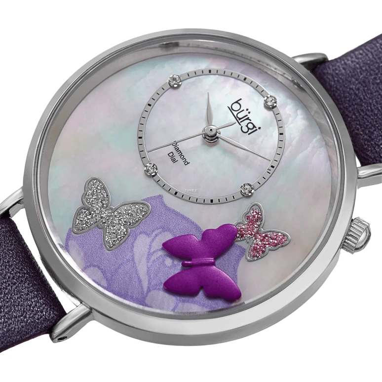 Burgi,Other 37mm,37mm,Composite,White,Purple,Quartz,Hardlex,Round,BUR158PU