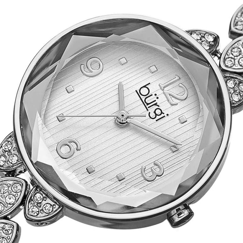 Burgi,Other 28mm,28mm,Composite,Silver,Quartz,Hardlex,Round,BUR124SS