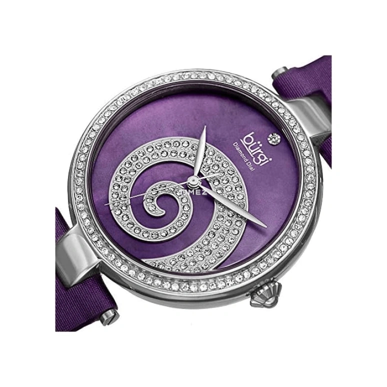 Burgi,Other 38mm,38mm,Composite,Purple,Quartz,Hardlex,Round,BUR143PU