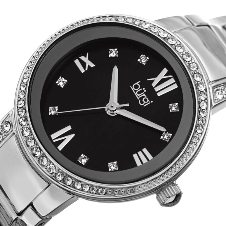 Burgi,Other 30mm,30mm,Composite,Black,Quartz,Hardlex,Round,BUR187SSBK