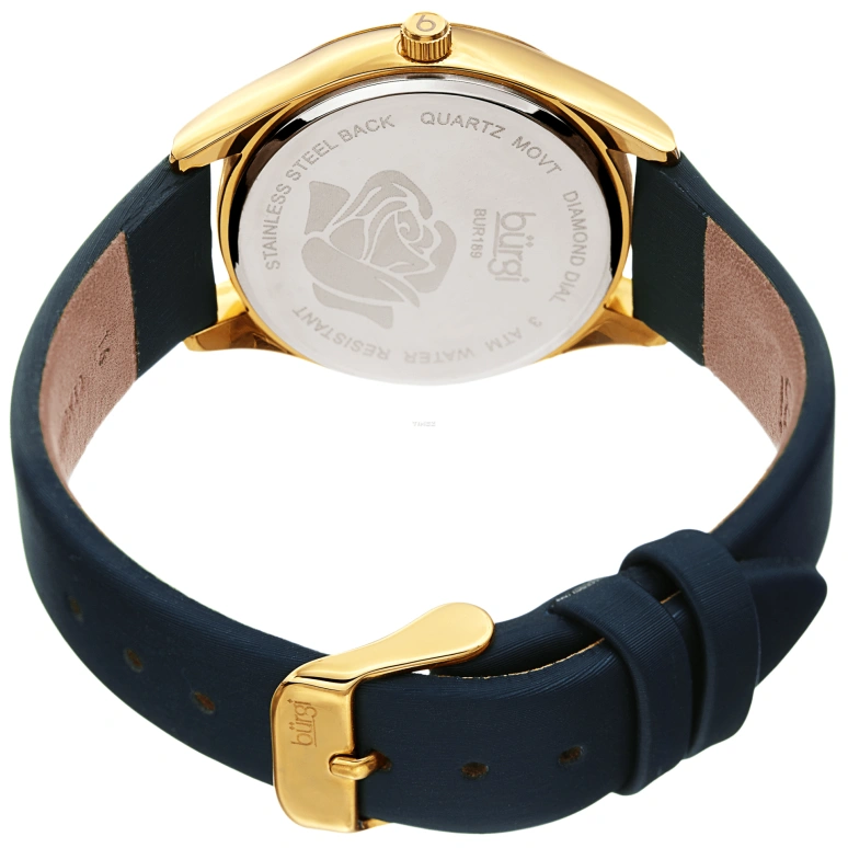 Burgi,Other 34mm,34mm,Composite,Blue,Gold,Quartz,Hardlex,Round,BUR189BU