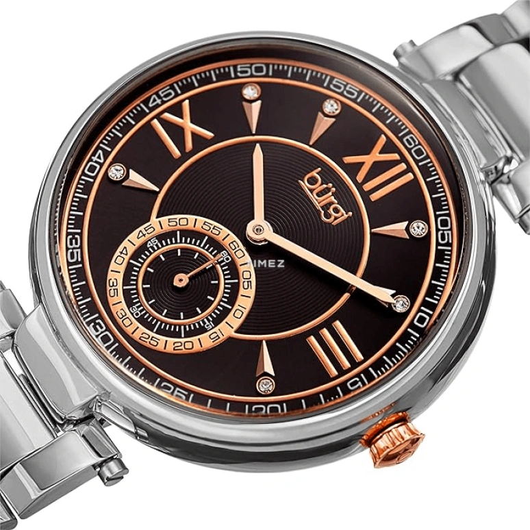 Burgi,Other 39mm,39mm,Composite,Black,Quartz,Sapphire,Hardlex,Round,BUR175SSB