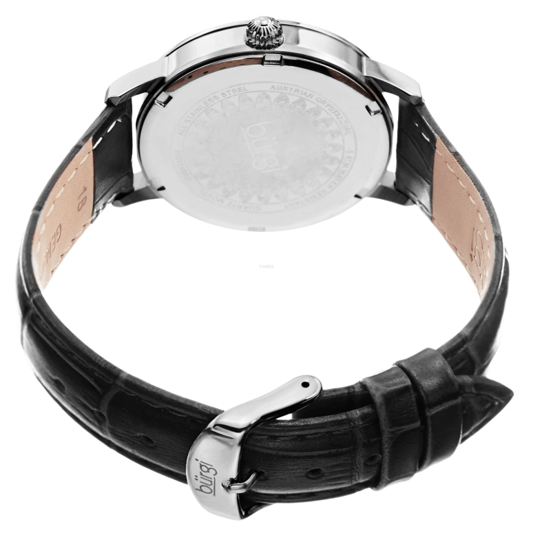 Burgi,Other 36mm,36mm,Stainless Steel,Black,Quartz,Hardlex,Round,BUR149BK