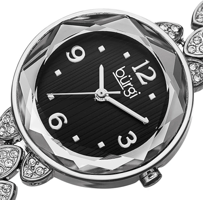 Burgi,Other 28mm,28mm,Composite,Black,Quartz,Hardlex,Round,BUR124SSB