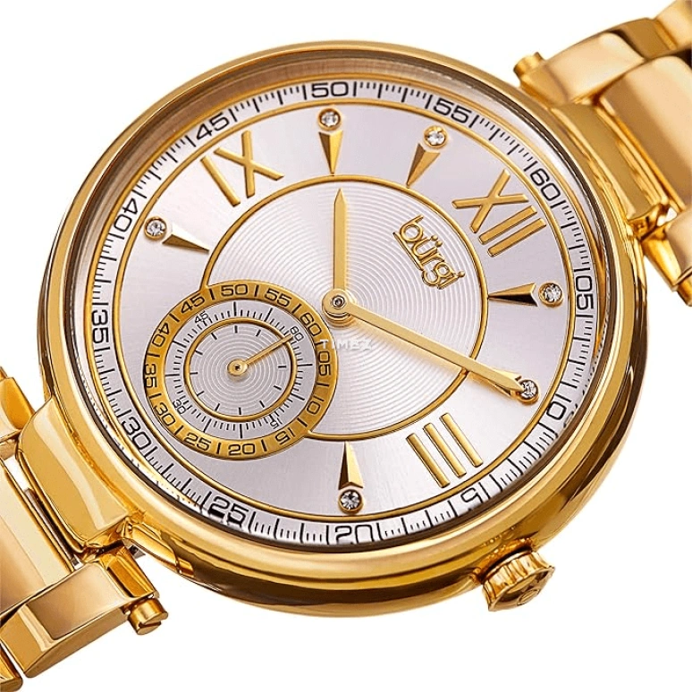 Burgi,Other 39mm,39mm,Composite,Silver,Quartz,Hardlex,Sapphire,Round,BUR175YG