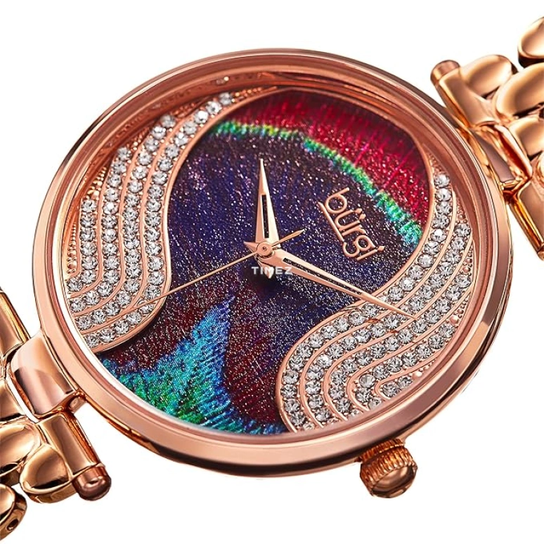 Burgi,Other 38mm,38mm,Composite,Multi-Color,Rose Gold,Quartz,Hardlex,Round,BUR162RG