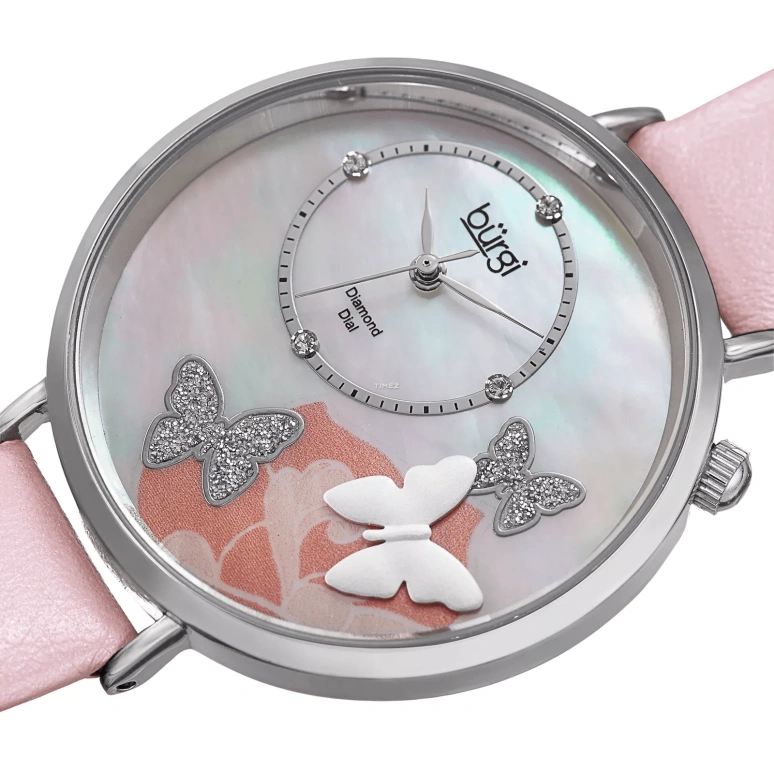 Burgi,Other 37mm,37mm,Composite,Pink,Quartz,Hardlex,Round,BUR158PK