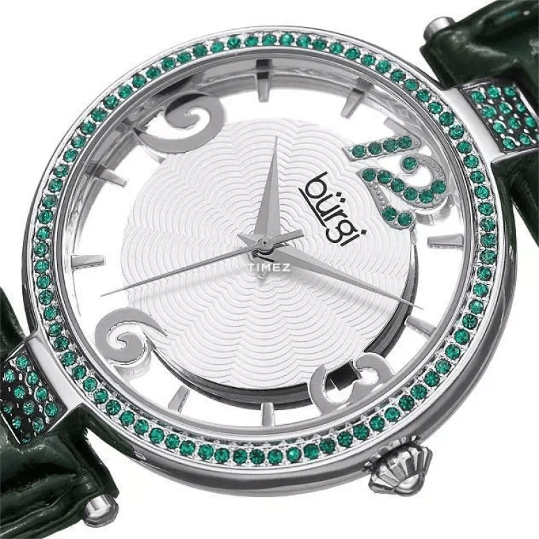 Burgi,Other 38mm,38mm,Composite,Silver,Quartz,Hardlex,Round,BUR150GN