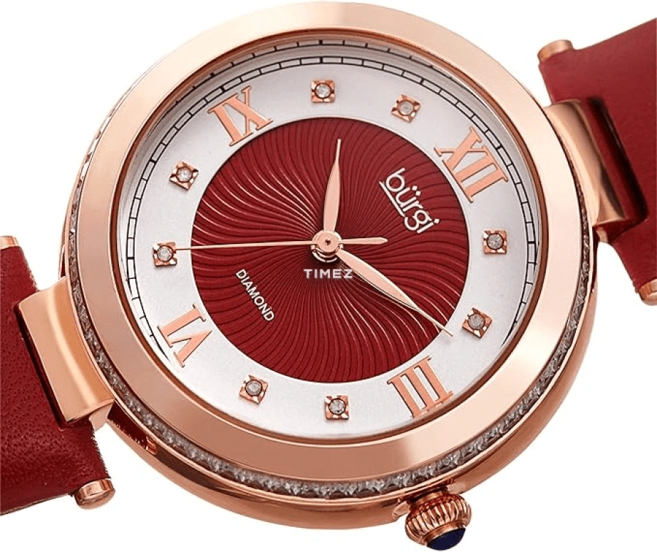 Burgi,Other 38mm,38mm,Composite,Red,White,Quartz,Hardlex,Round,BUR202RD