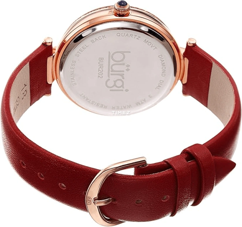 Burgi,Other 38mm,38mm,Composite,Red,White,Quartz,Hardlex,Round,BUR202RD