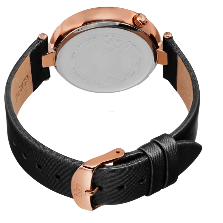 Burgi,Other 40x49mm,40x49mm,Composite,Black,Rose Gold,Quartz,Hardlex,Round,BUR155