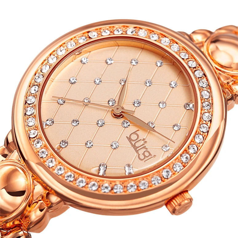 Burgi,Other 36mm,36mm,Aluminium,Rose Gold,Quartz,Hardlex,Round,BUR170RG