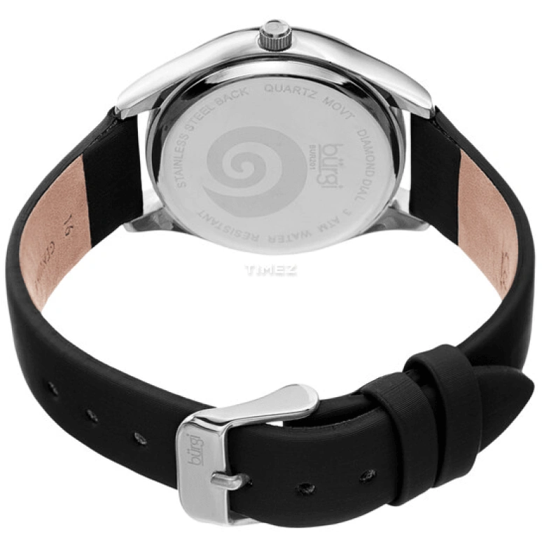 Burgi,Other 37mm,37mm,Aluminium,Black,Quartz,Hardlex,Round,BUR201SSBK