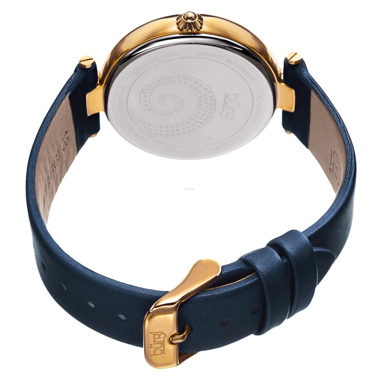 Burgi,Other 38x48mm,38x48mm,Composite,Blue,Gold,Quartz,Round,Gold,BUR143