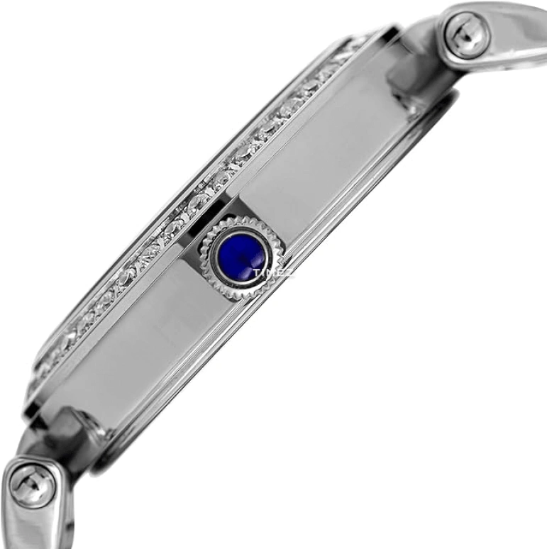 Burgi,Other 35mm,35mm,Stainless Steel,White,Quartz,Day,Hardlex,BUR165SS